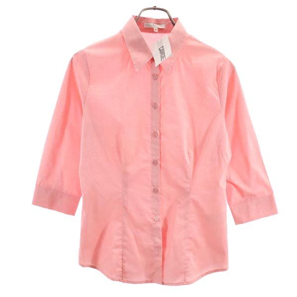 未使用 NARACAMICIE ナラカミーチェ イタリア製 総柄 7分袖 シャツ 0 ピンク系 レディース