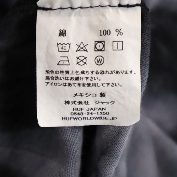 HUF ハフ バック プリント 半袖 Tシャツ S グレー系 染加工 メンズ