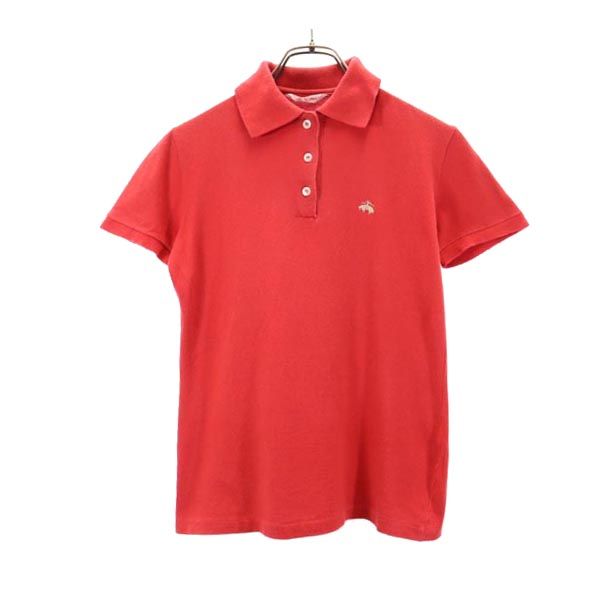 Brooks Brothers ブルックスブラザーズ 半袖 ポロシャツ M レッド 鹿の子 レディース