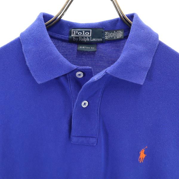 Polo by Ralph Lauren ポロバイラルフローレン 半袖 ポロシャツ M 青 鹿の子 メンズ