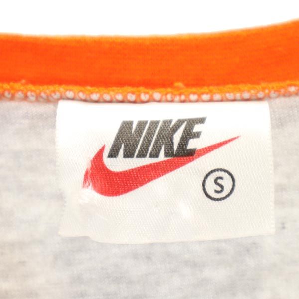NIKE ナイキ 90s 00s 白タグ オールド 半袖 Vネック リンガー Tシャツ S グレー系 レディース