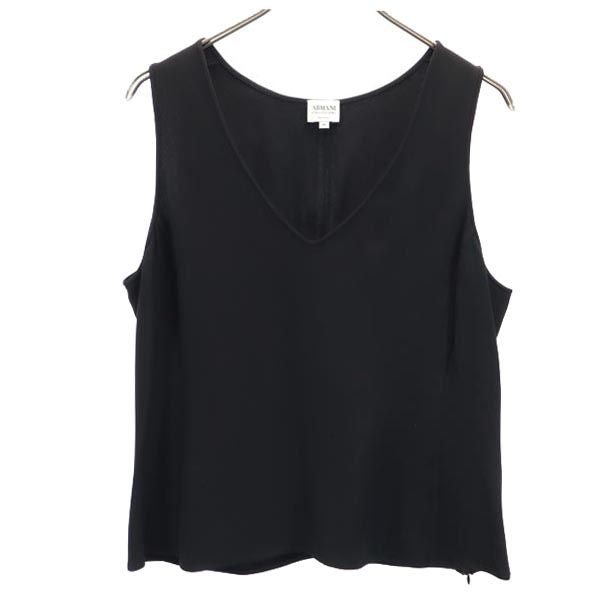 ARMANI COLLEZIONI アルマーニコレッツォーニ イタリア製 ノースリーブ カットソー 46 ブラック系 レディース