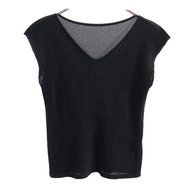 PLEATS PLEASE ISSEY MIYAKE プリーツプリーズ イッセイミヤケ 日本製 ノースリーブ カットソー 3 ブラック系 レディース