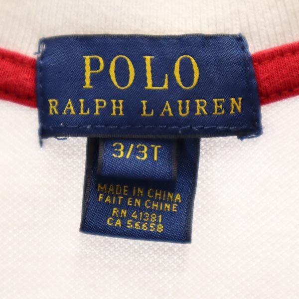 POLO RALPH LAUREN ポロラルフローレン ビッグポニー 刺繍 半袖 ポロシャツ 3/3T ネイビー 鹿の子 キッズ