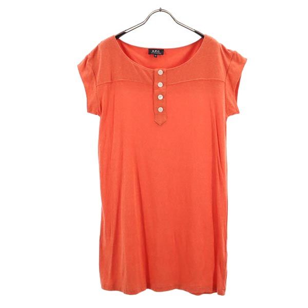 A.P.C. アーペーセー 日本製 半袖 ワンピース XS オレンジ フレンチスリーブ レディース
