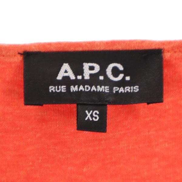 A.P.C. アーペーセー 日本製 半袖 ワンピース XS オレンジ フレンチスリーブ レディース