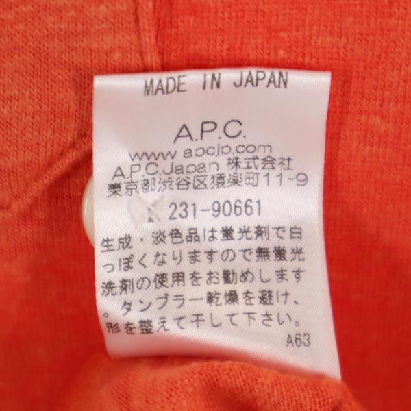 A.P.C. アーペーセー 日本製 半袖 ワンピース XS オレンジ フレンチスリーブ レディース