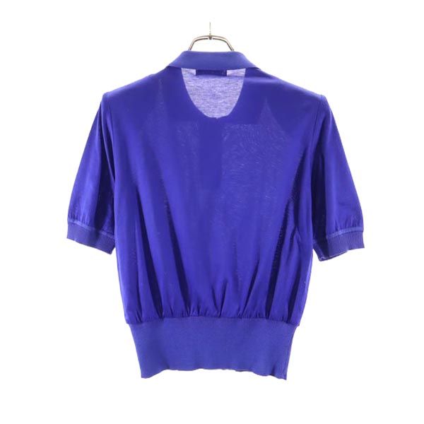 YVES SAINT LAURENT イヴサンローラン 90s 半袖 ハーフボタン シャツ M ブルー レディース