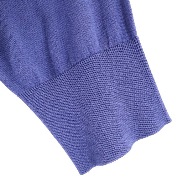 JOHN SMEDLEY ジョンスメドレー 英国製 5分袖 カーディガン M ブルー レディース