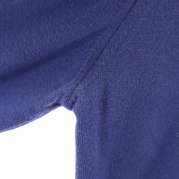 JOHN SMEDLEY ジョンスメドレー 英国製 5分袖 カーディガン M ブルー レディース