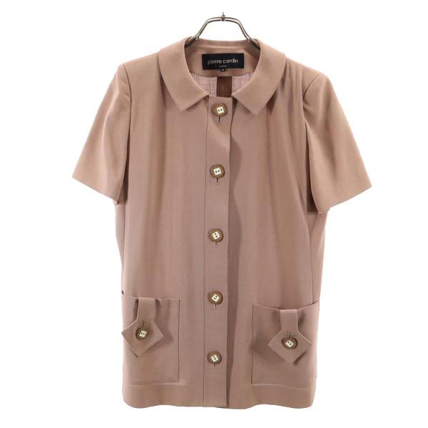 Pierre Cardin ピエールカルダン 日本製 半袖 ジャケット 9 ブラウン レディース