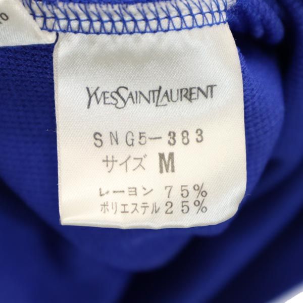 YVES SAINT LAURENT イヴサンローラン 90s オールド 半袖 カットソー M 青 レディース