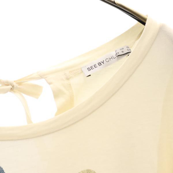 SEE BY CHLOE シーバイクロエ バックプリント 半袖 Tシャツ I 38 ベージュ系 レディース