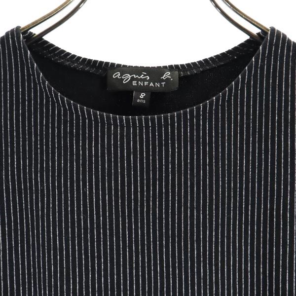 agnes b. アニエスベー ストライプ ノースリーブ ワンピース 8sns ブラック系 キッズ