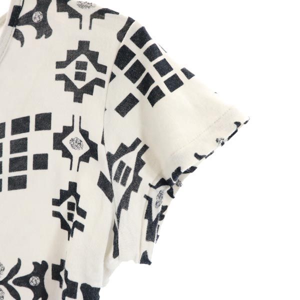 Yohji Yamamoto ヨウジヤマモト 日本製 総柄 半袖 Tシャツ 2 ホワイト系 レディース