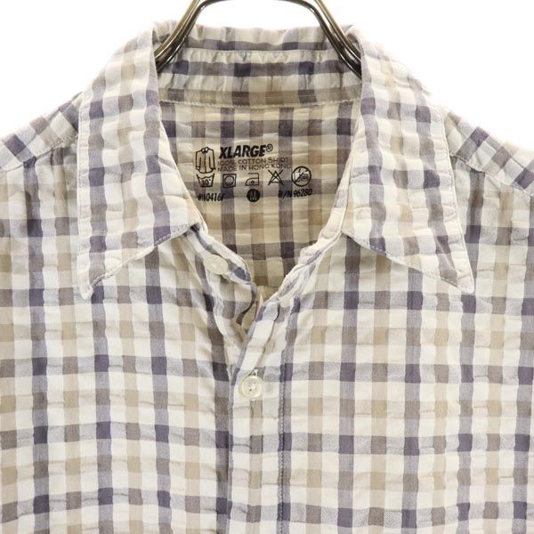 XLARGE エクストララージ チェック 半袖 シャツ M グレー系 メンズ