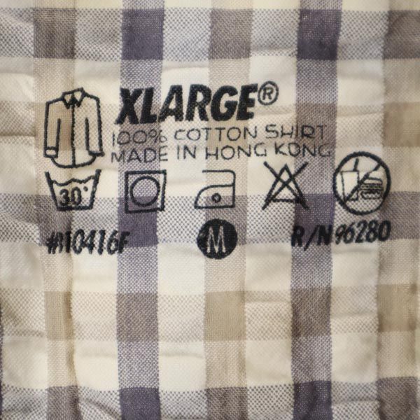 XLARGE エクストララージ チェック 半袖 シャツ M グレー系 メンズ