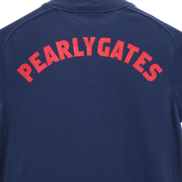 PEARLY GATES パーリーゲイツ ゴルフ 半袖 ハーフジップ Tシャツ 0 ネイビー系 レディース