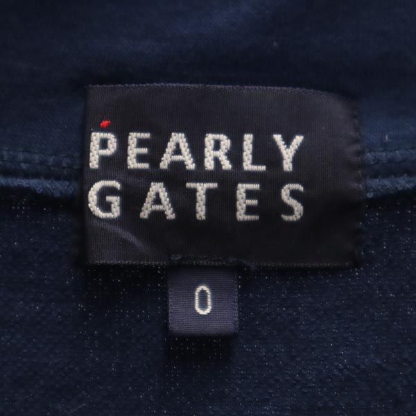 PEARLY GATES パーリーゲイツ ゴルフ 半袖 ハーフジップ Tシャツ 0 ネイビー系 レディース