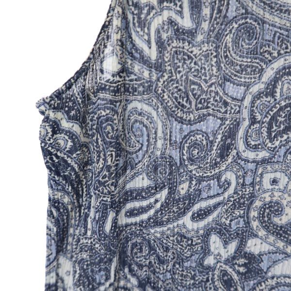 Burberrys バーバリーズ 90s 三陽商会 オールド シルク ペイズリー柄 ノースリーブ カットソー 40 ブルー系 レディース