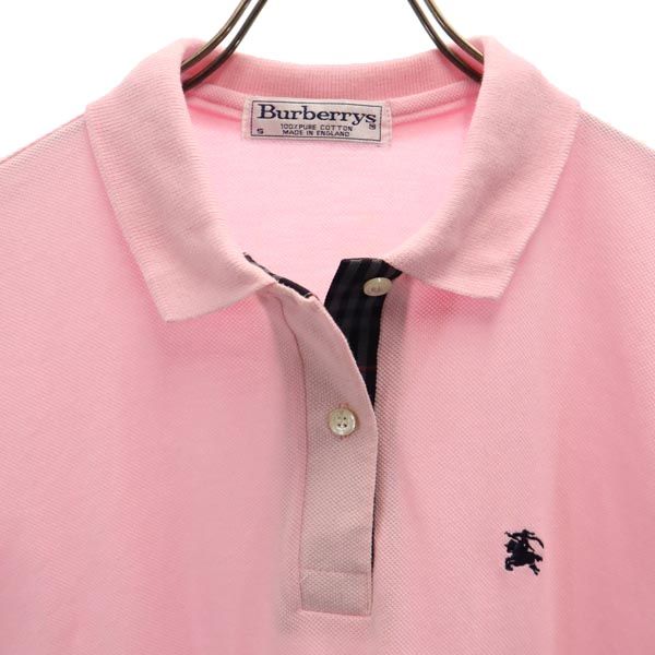 Burberrys バーバリーズ 90s オールド 半袖 ポロシャツ S ピンク 鹿の子 レディース