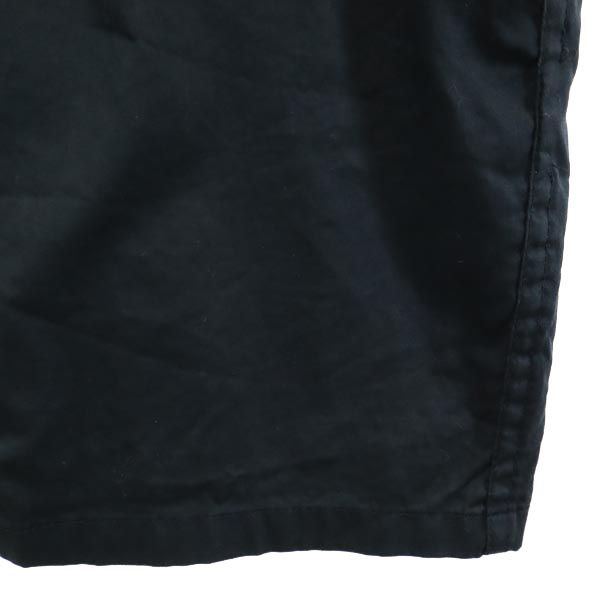 バック 刺繍 半袖 ワークシャツ 黒 メンズ