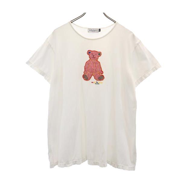 mikihouse mum ミキハウスマム 日本製 半袖 Tシャツ M-L ホワイト系 レディース