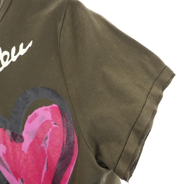 LANVIN en Bleu ランバンオンブルー 日本製 半袖 Tシャツ 38 カーキ レディース