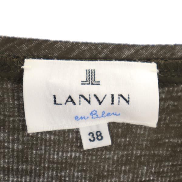 LANVIN en Bleu ランバンオンブルー 日本製 半袖 Tシャツ 38 カーキ レディース