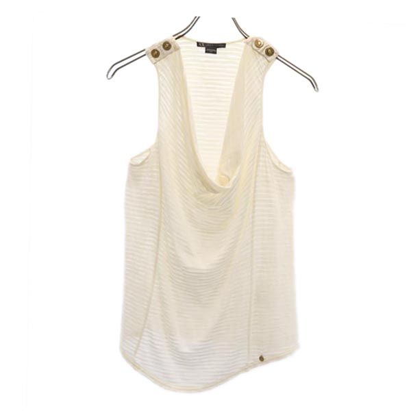 ARMANI EXCHANGE アルマーニエクスチェンジ ボーダー ノースリーブ タンクトップ S ホワイト系 レディース