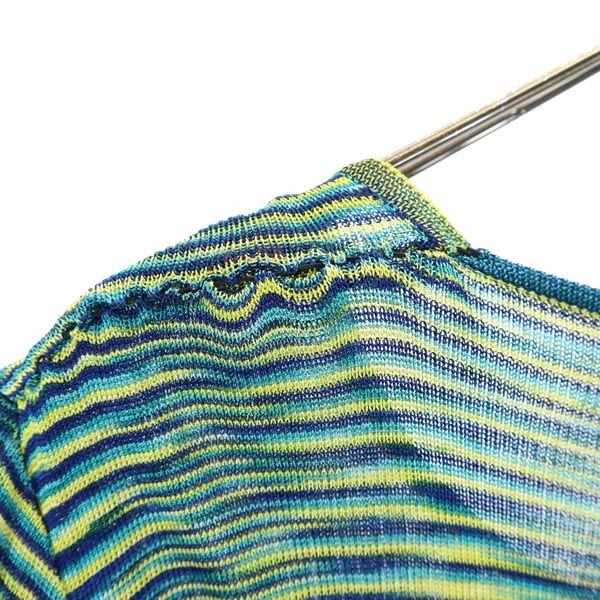 Missoni ミッソーニ イタリア製 総柄 半袖 ニット 半袖 セーター 44 ブルー系 ニット レディース