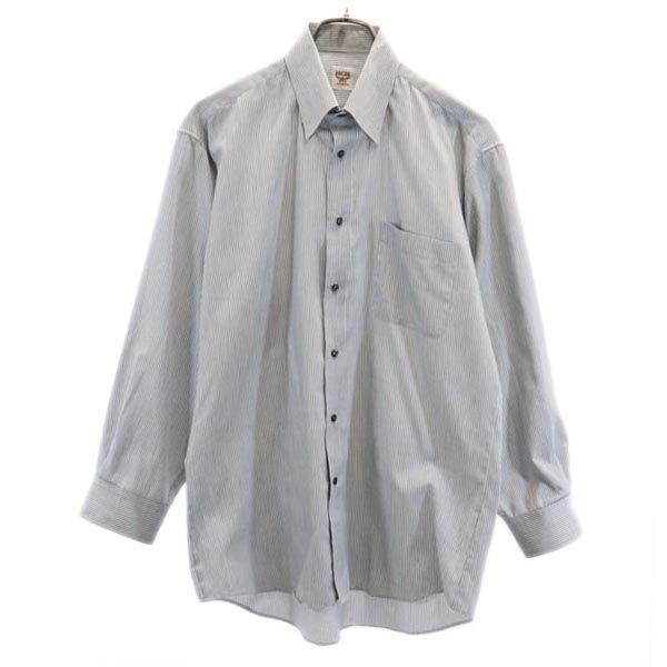MCM エムシーエム ストライプ柄 長袖 シャツ L ライトグレー メンズ