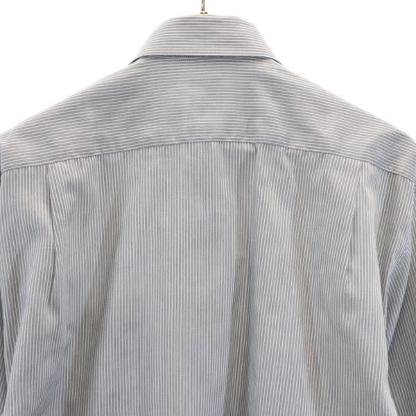 MCM エムシーエム ストライプ柄 長袖 シャツ L ライトグレー メンズ