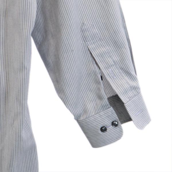 MCM エムシーエム ストライプ柄 長袖 シャツ L ライトグレー メンズ