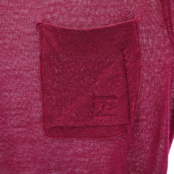 Pierre Cardin ピエールカルダン リネン 半袖 セーター M ボルドー系 ニット メンズ