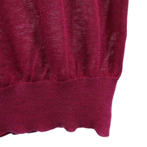 Pierre Cardin ピエールカルダン リネン 半袖 セーター M ボルドー系 ニット メンズ