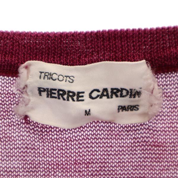 Pierre Cardin ピエールカルダン リネン 半袖 セーター M ボルドー系 ニット メンズ