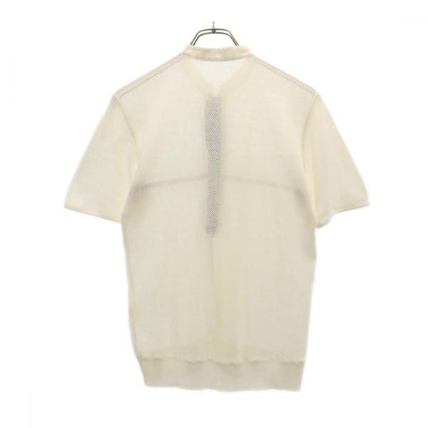 PIA SPORTS ピアスポーツ ライン入り 半袖 ハーフジップ Tシャツ 2 白系 メッシュ メンズ