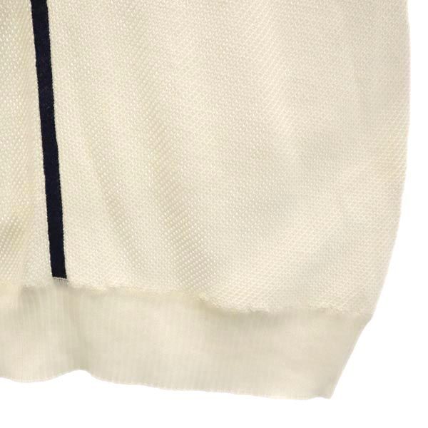 PIA SPORTS ピアスポーツ ライン入り 半袖 ハーフジップ Tシャツ 2 白系 メッシュ メンズ