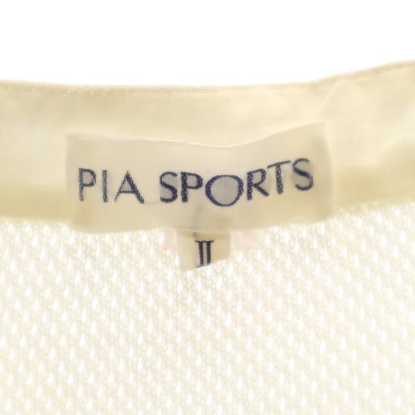 PIA SPORTS ピアスポーツ ライン入り 半袖 ハーフジップ Tシャツ 2 白系 メッシュ メンズ