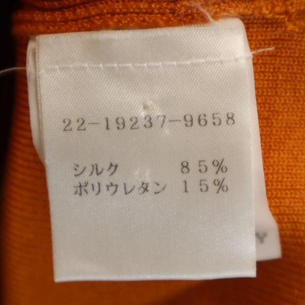 ETRO エトロ イタリア製 シルクブレンド 半袖 Vネック セーター 44 オレンジ ニット レディース