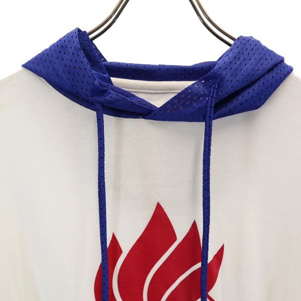 VOTE MAKE NEW CLOTHES ボートメイクニュークローズ 日本製 フード 半袖 Tシャツ M ホワイト メッシュ メンズ
