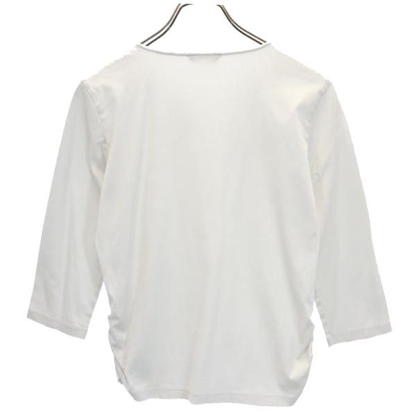 Aquascutum アクアスキュータム 長袖 カットソー S グレー系 パール飾り レディース