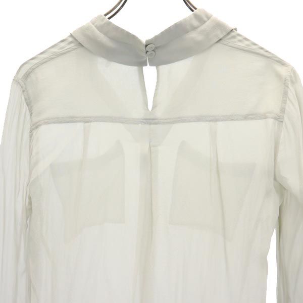 BCBGMAXAZRIA ビーシービージーマックスアズリア シルク 長袖 シャツ XXS グレー系 シースルー レディース