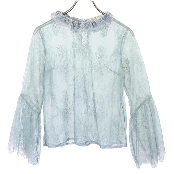 titty&co ティティーアンドコー 長袖 総レース カットソー F ブルー系 バックボタン レディース