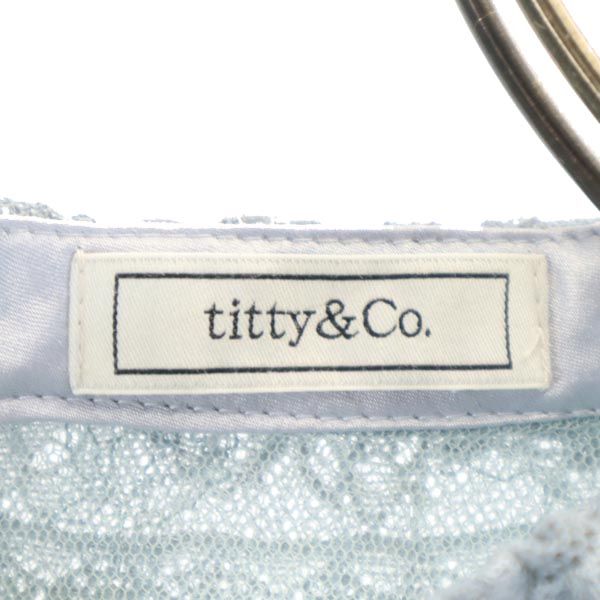 titty&co ティティーアンドコー 長袖 総レース カットソー F ブルー系 バックボタン レディース