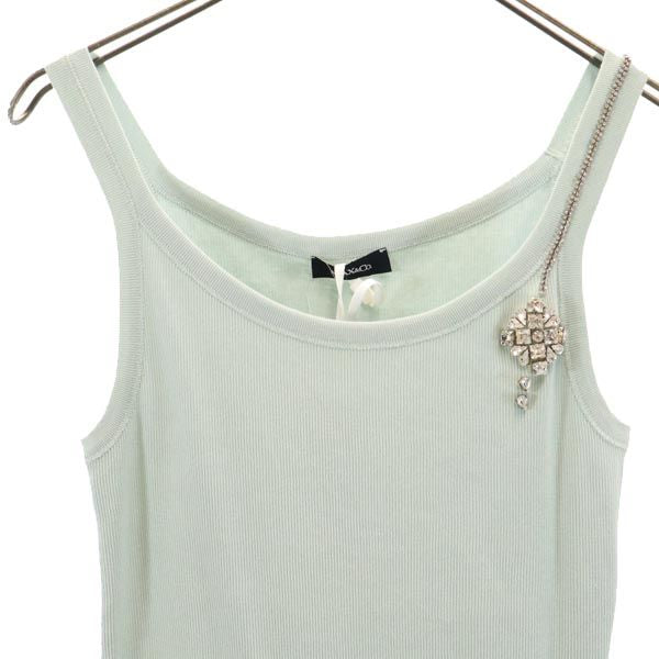 未使用 MAX&CO マックスアンドコー リブ キャミソール L グリーン系 レディース