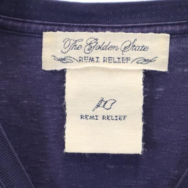REMI RELIEF レミレリーフ 日本製 半袖 Tシャツ S ネイビー メンズ