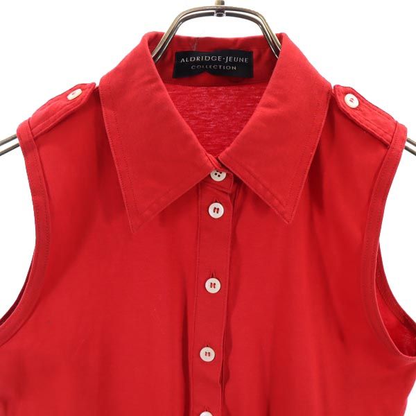 ALDRIDGE JEUNE アルドリッジジュヌ ノースリーブ ポロシャツ レッド レディース