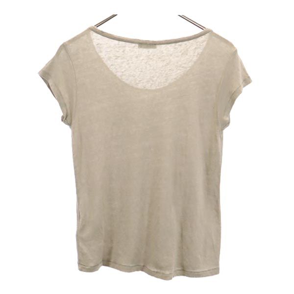 ACNE アクネ リネン 半袖 Tシャツ XS ブラウン系 レディース